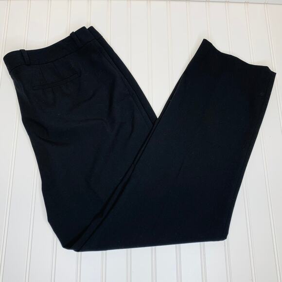 Calvin Klein Black Flat Front Trousers Sz 14 - Picture 1 of 6